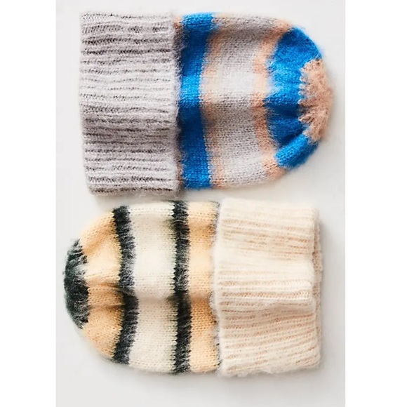 NWOT Free People in This Groove Striped Beanie in Varsity Stripe - Picture 2 of 5